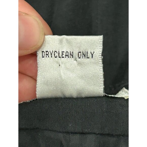 Allison Taylor Womens Black Capris Pants Floral Embroidered Hem Silk Blend Sz 10 - Picture 7 of 9